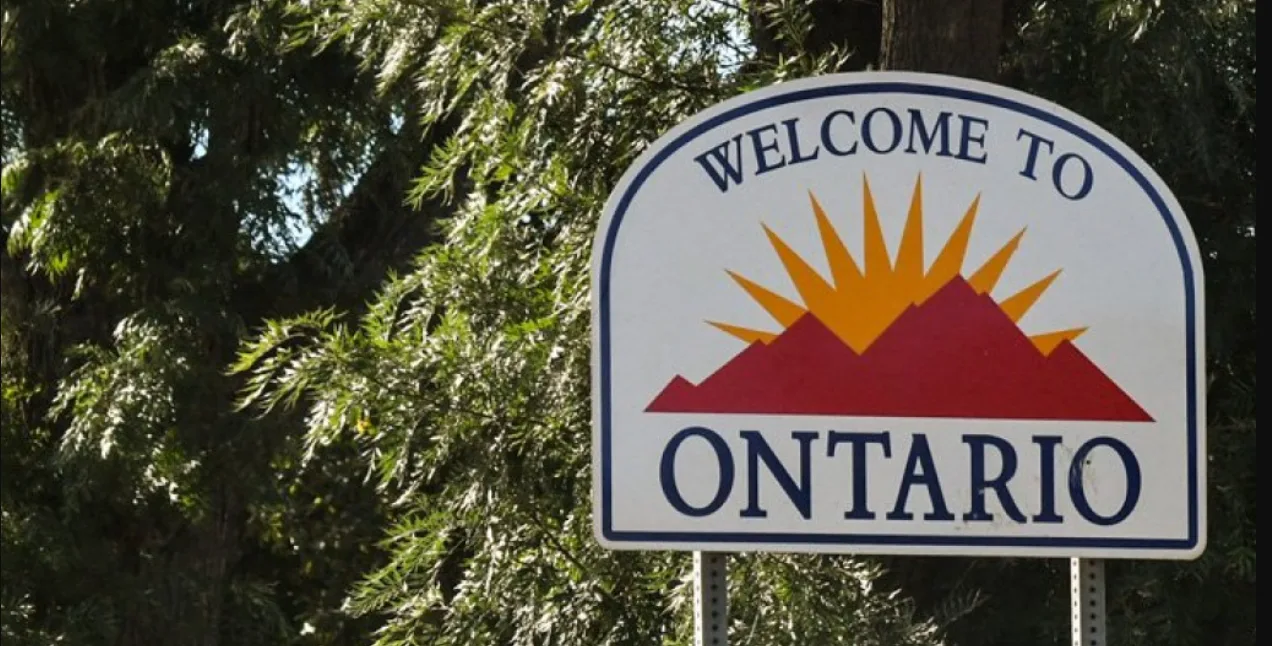Welcome to Ontario road sign in California, marking the city where Gopher Stop provides same-day gopher removal