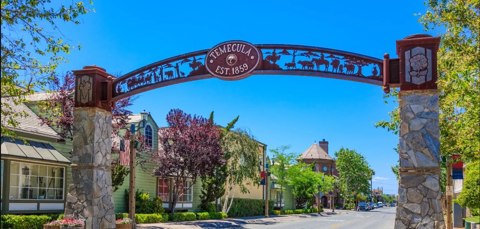 Old Town Temecula archway with Est. 1859 sign